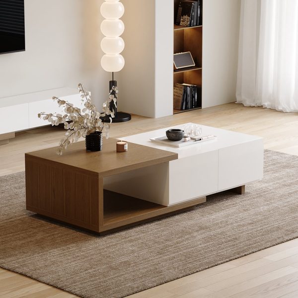 Ensemble de meuble TV extensible minimaliste et de table basse