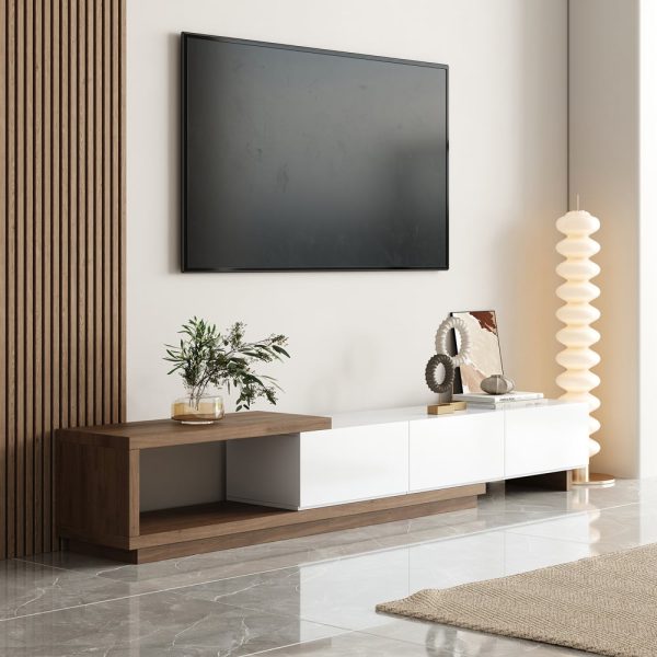 Ensemble de meuble TV extensible minimaliste et de table basse