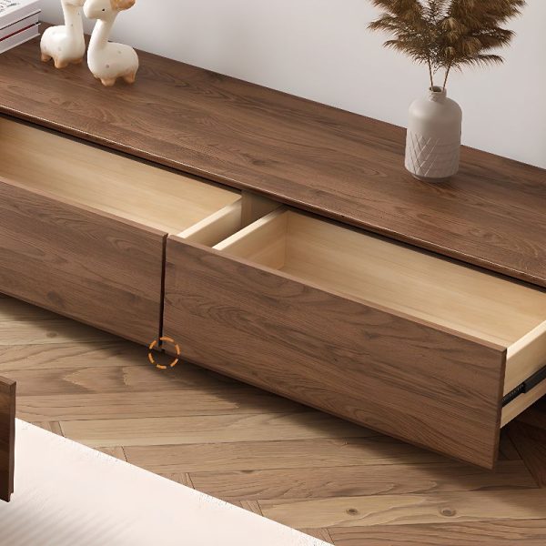 Ensemble Meuble TV et Table Basse de salon en placage de bois noyer