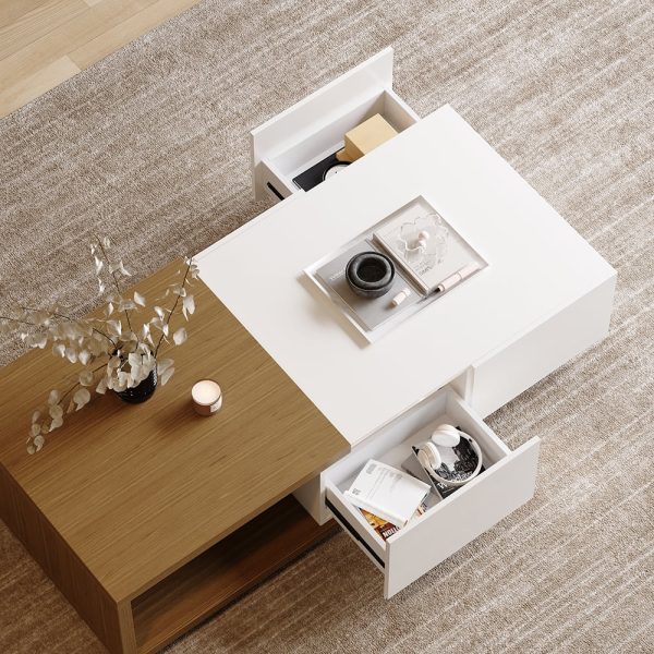 Ensemble de meuble TV extensible minimaliste et de table basse