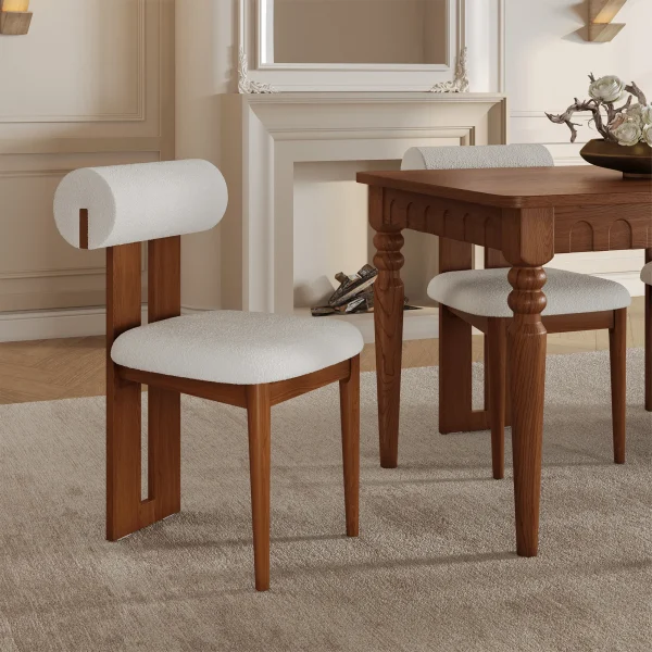 CHANG, Chaise de salle à manger moderne en bois massif
