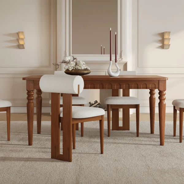 CHANG, Chaise de salle à manger moderne en bois massif