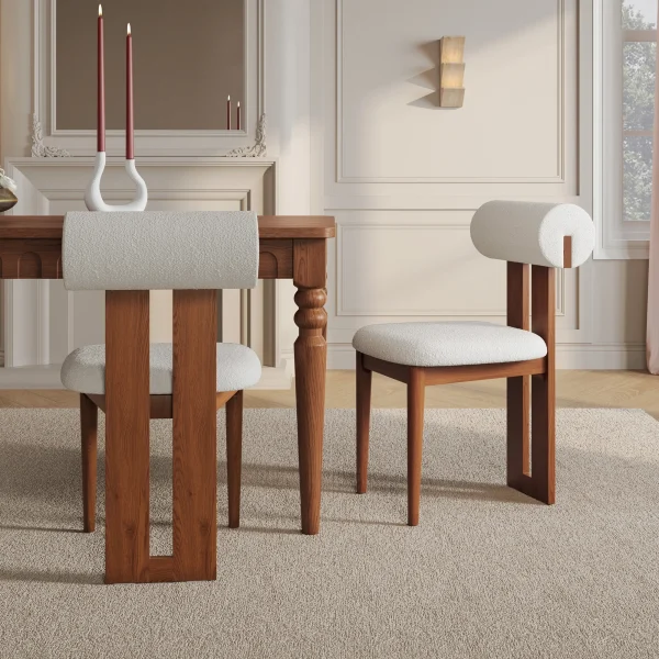 CHANG, Chaise de salle à manger moderne en bois massif