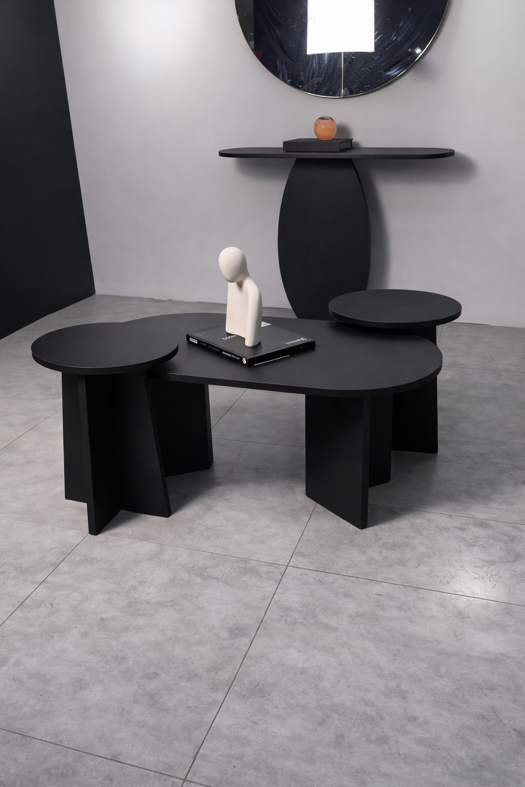Pack Table Basse , 2 Tables d appoints et Console d'entree