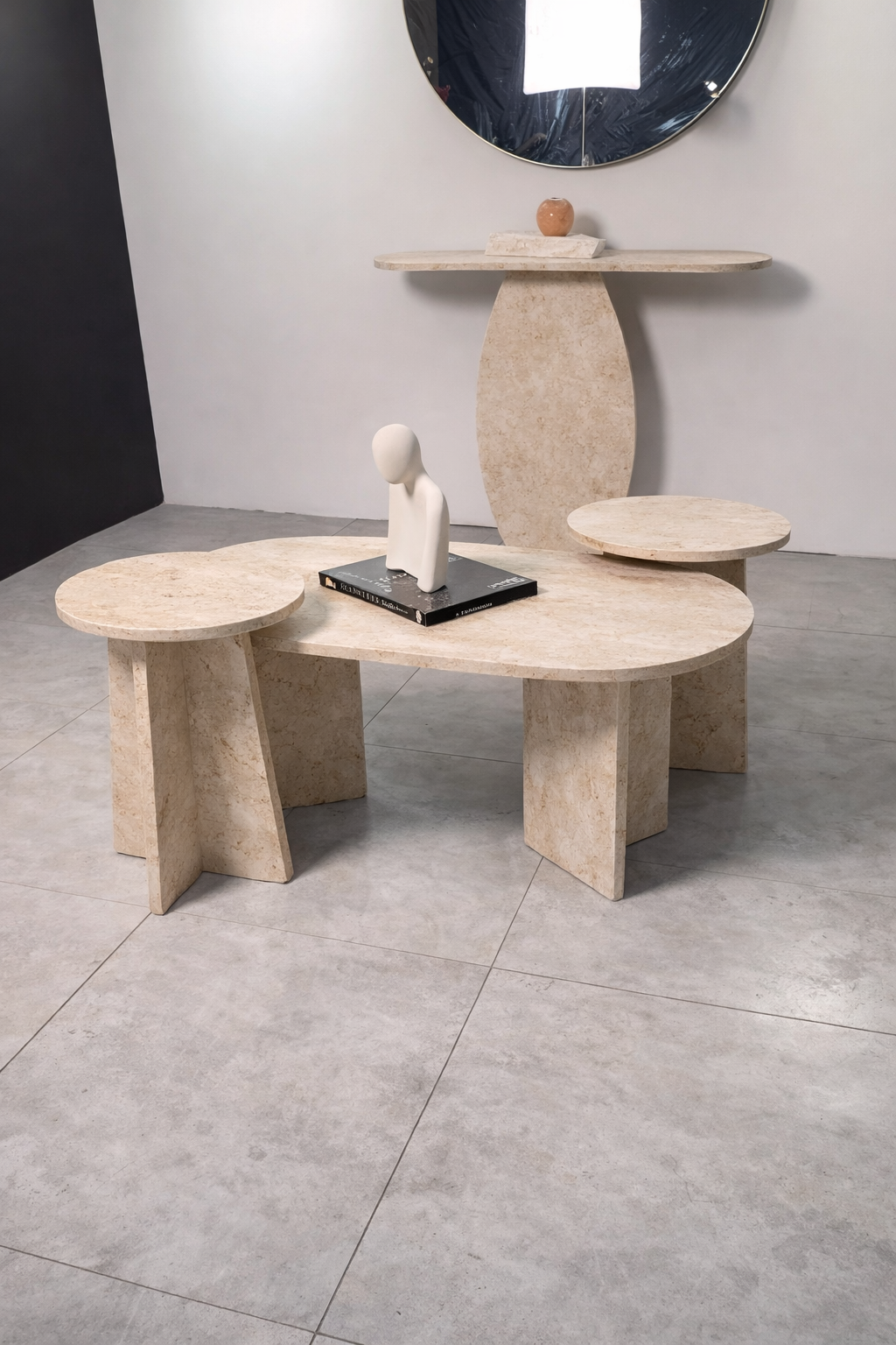 Pack Table Basse , 2 Tables d appoints et Console d'entree