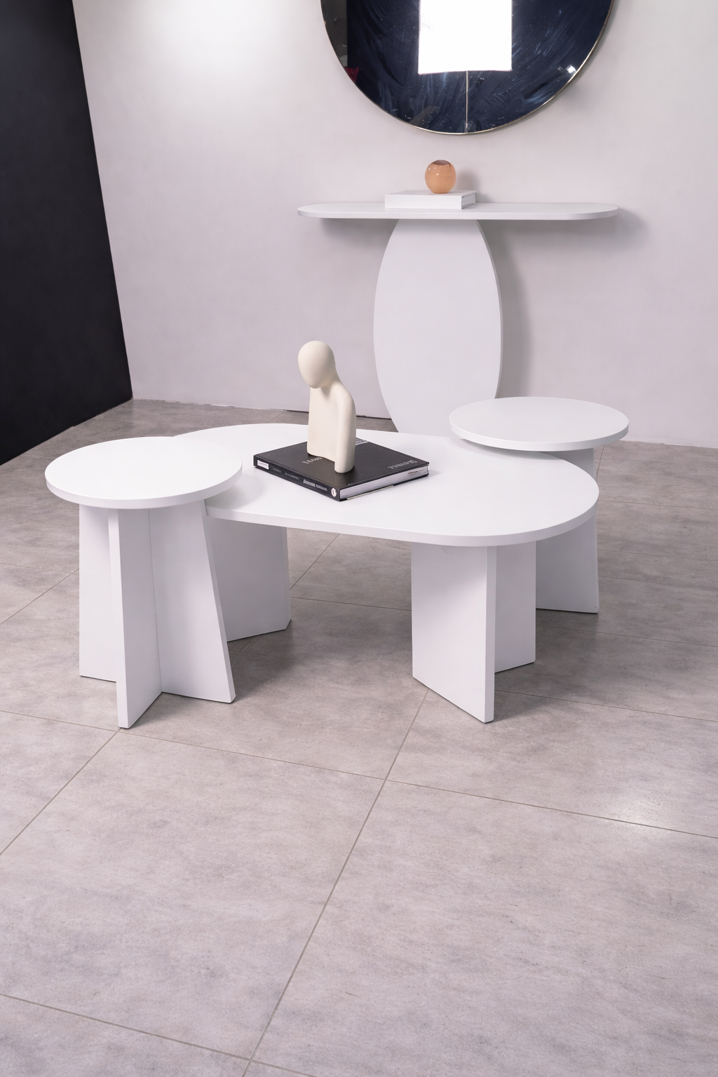 Pack Table Basse , 2 Tables d appoints et Console d'entree